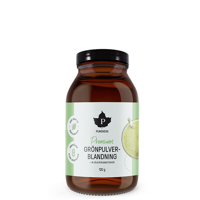 Premium Grönpulverblandning + mjölksyrabakterier 120 g - Vitaminer & kosttilskudd - JK-Shop