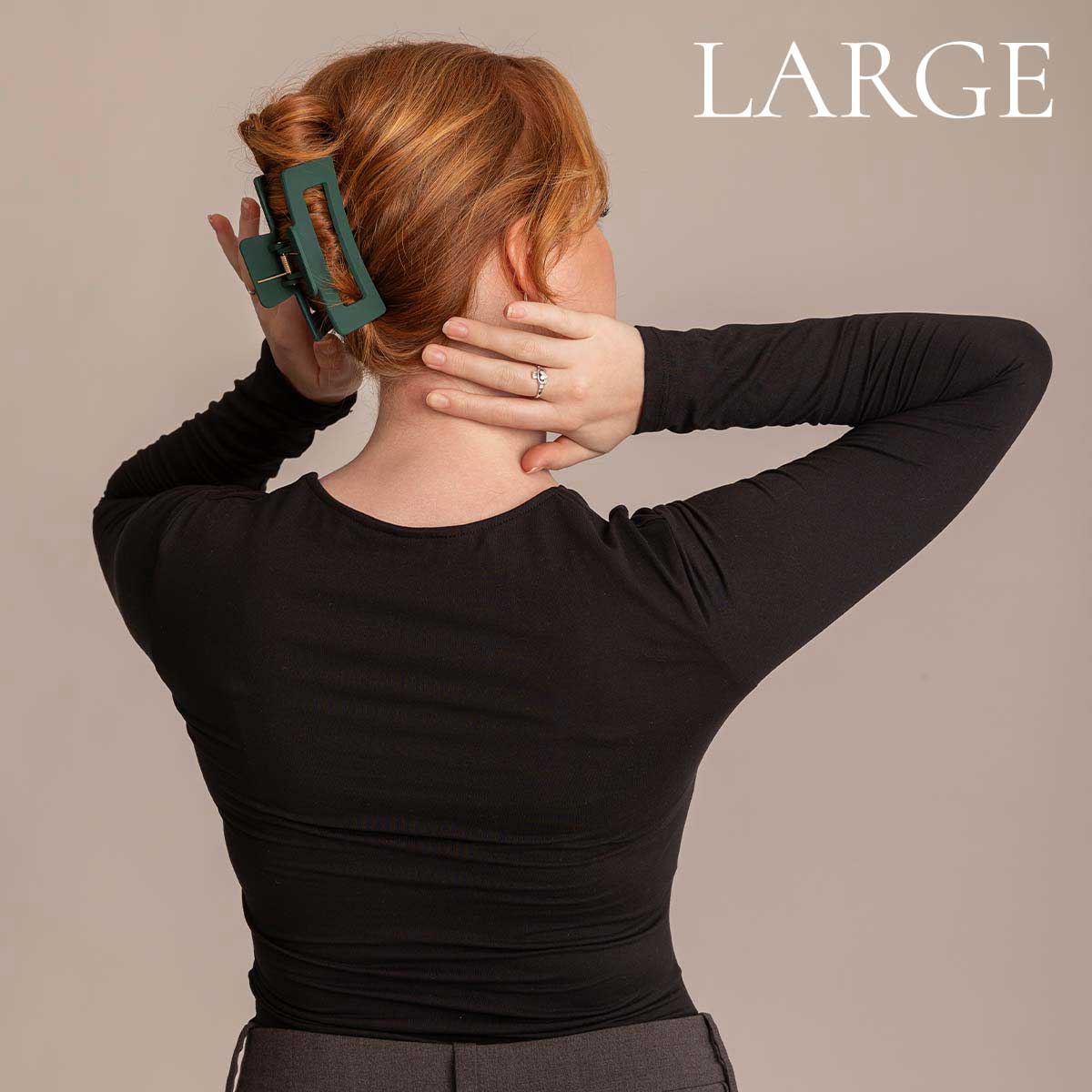 Léonie Items Hair Clip Large i fargen Emerald Green, bilde 2