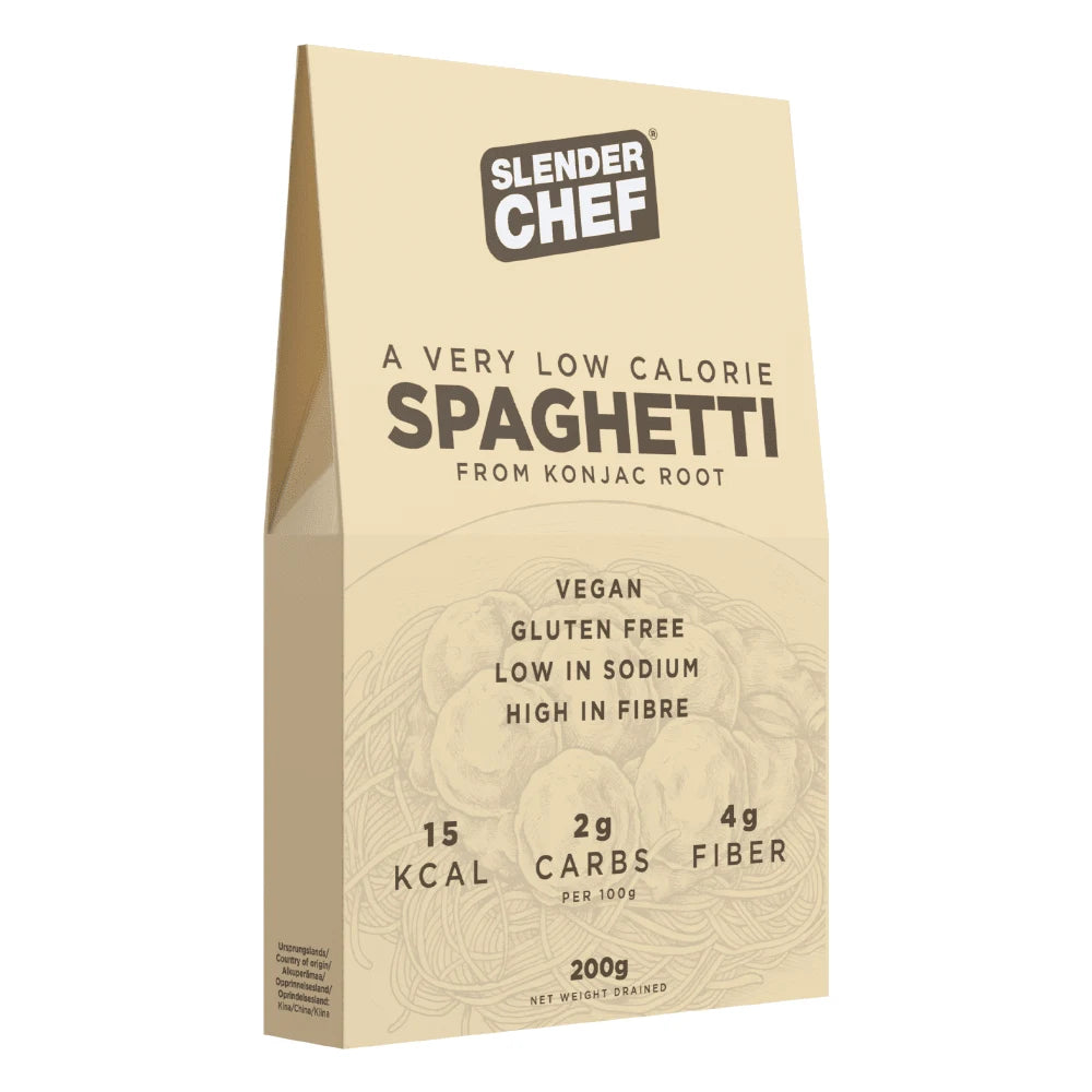 Slender Chef Konjac Spaghetti 20 x 200 g – Lavkalori Oat Spaghetti av Konjac
