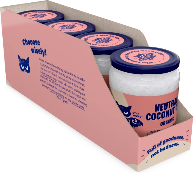 Healthyco Eco Coconut oil, 500ml x 4stk, Neutral
