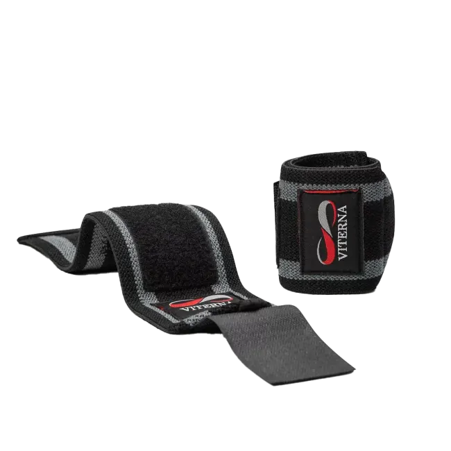 Viterna Premium Classic Wrist Wraps, Black/Grey