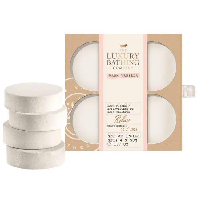 LBC Relax 4x50g Bath Fizzers Warm Vanilla