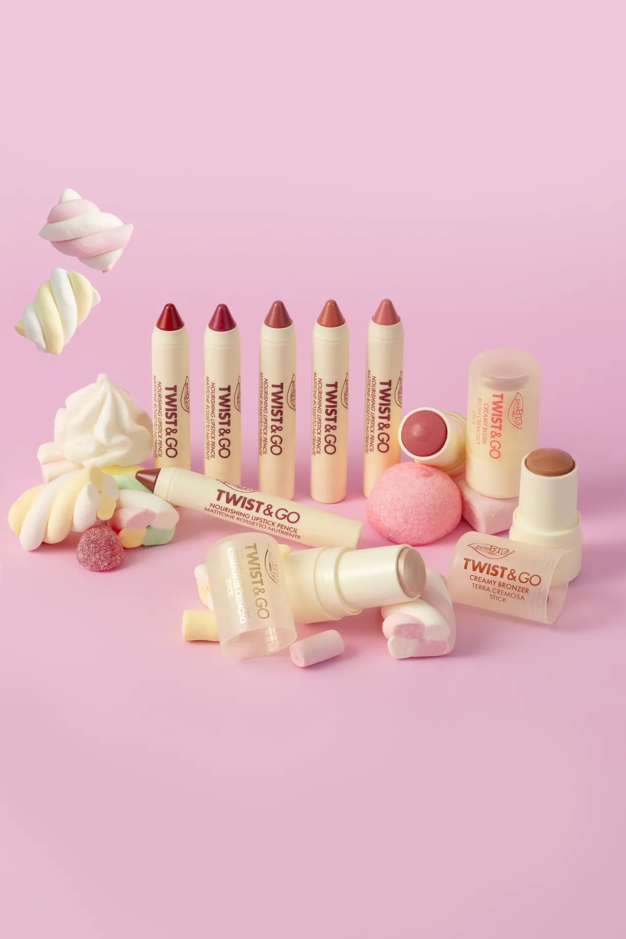 puroBIO TWIST & GO - Nourishing Lipstick Pencil 2,9 g - 4 nyanser