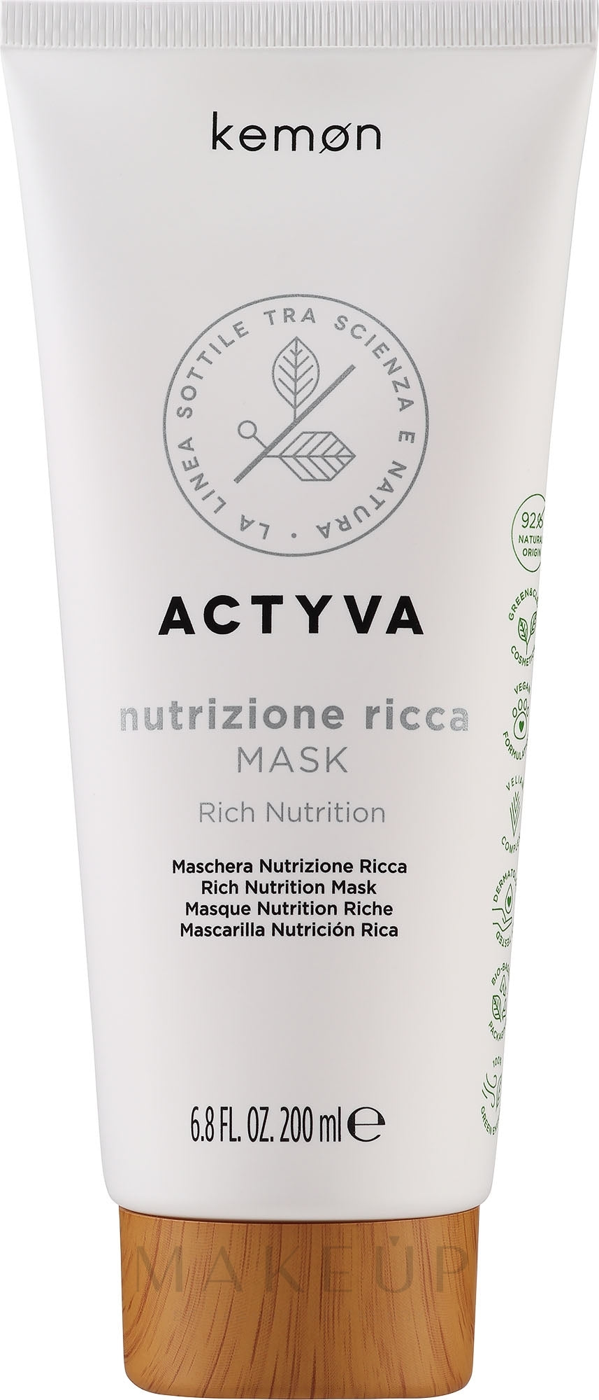 Actyva Nutrizione Ricca Mask 200 ml – for Tørt og Skadet Hår