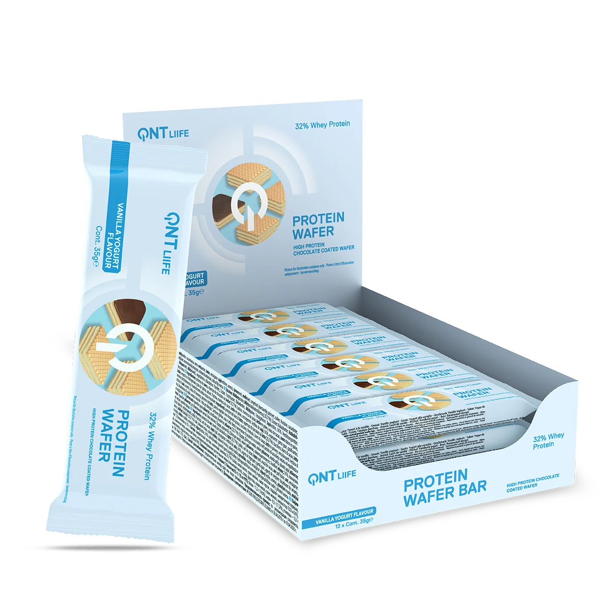 QNT Protein Wafer Bar 12 x 35 g proteinbar Vanilla Yoghurt