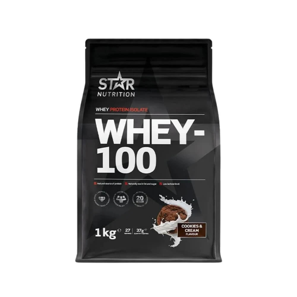 Star Nutrition Whey-100 Myseprotein 1 kg Cookies and Cream
