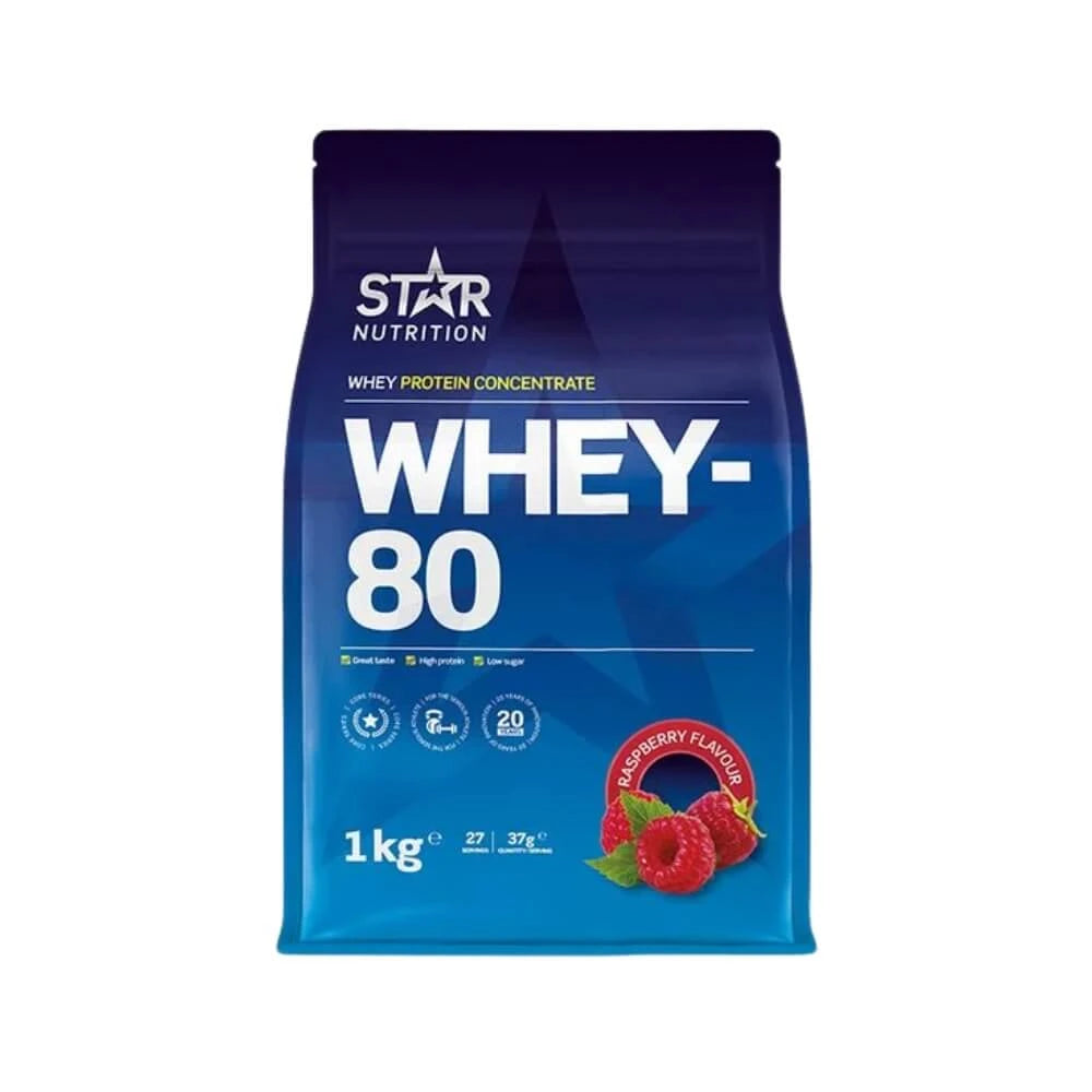Star Nutrition Whey-80 Myseprotein 1 kg Rasberry