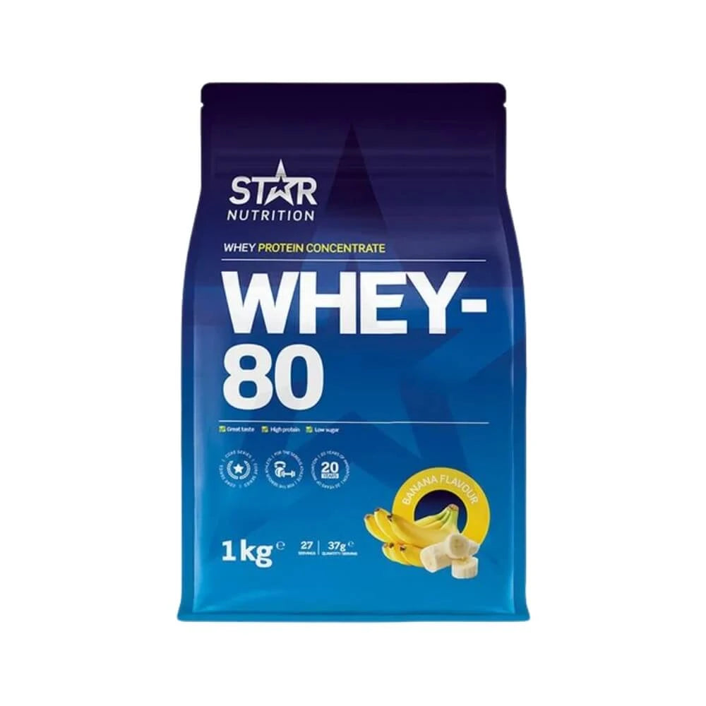 Star Nutrition Whey-80 Myseprotein 1 kg Banana