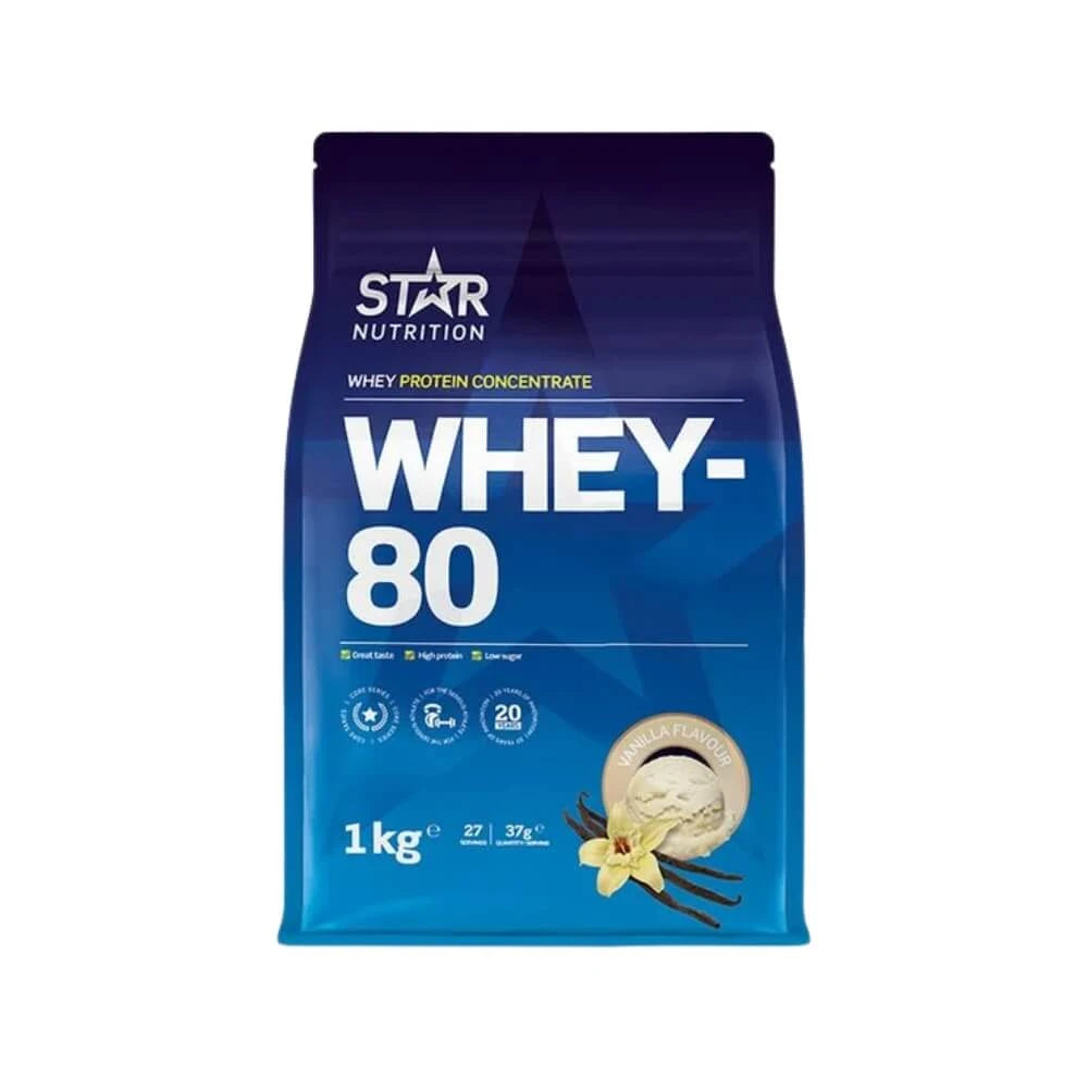 Star Nutrition Whey-80 Myseprotein 1 kg Vanilla