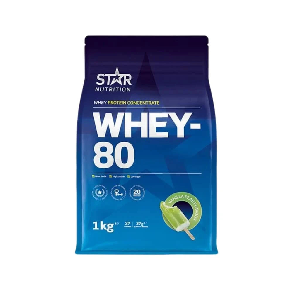 Star Nutrition Whey-80 Myseprotein 1 kg Vanilla Pear
