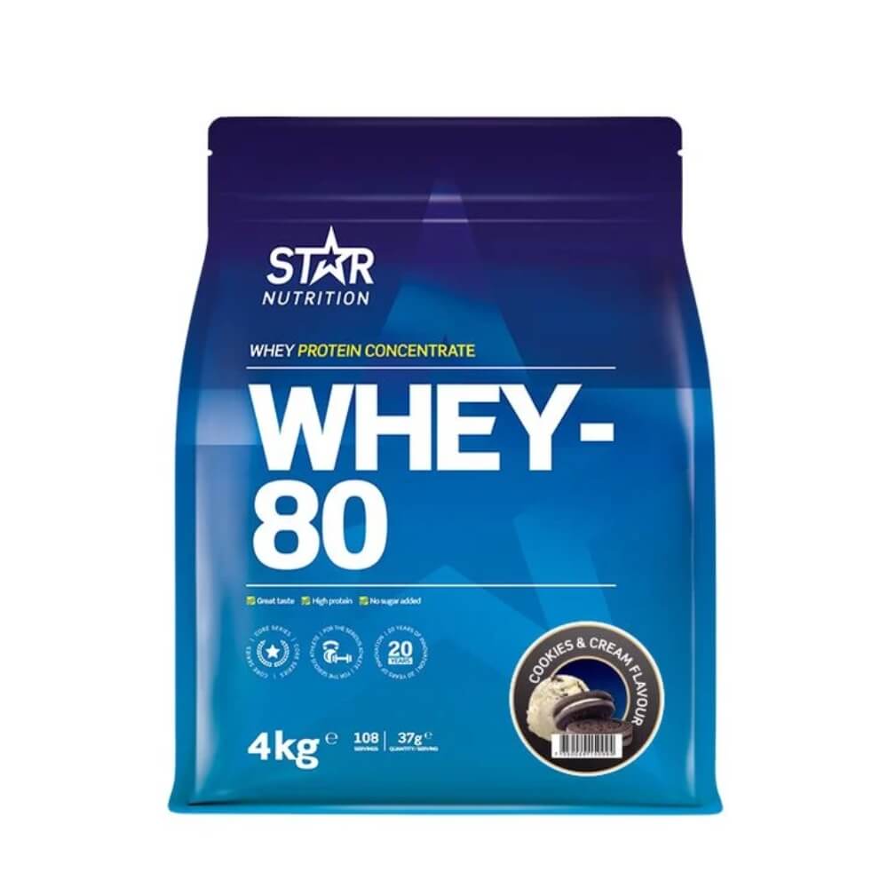 Star Nutrition Whey-80 Myseprotein 4 kg Cookies and Cream