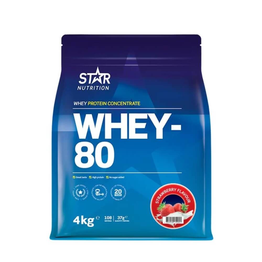 Star Nutrition Whey-80 Myseprotein 4 kg Strawberry