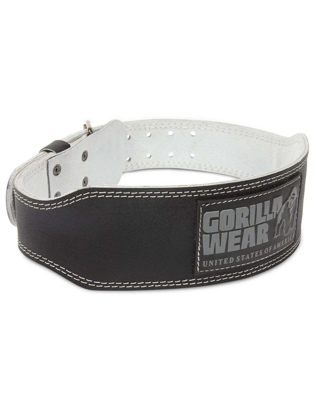 Gorilla Wear Leather padded belt (10cm), Black/Gray, 2XL/3XL