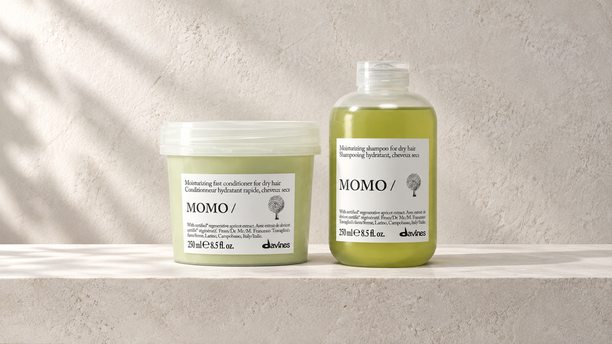 Tørt hår: slik bygger du en fuktig rutine med Davines MOMO, Davines produkter hos J&K Shop