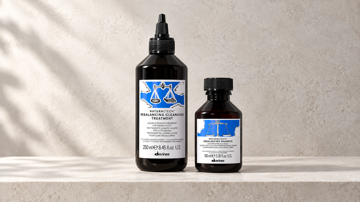Blir hodebunnen raskt fet? Davines Naturaltech Rebalancing forklart, Davines produkter hos J&K Shop