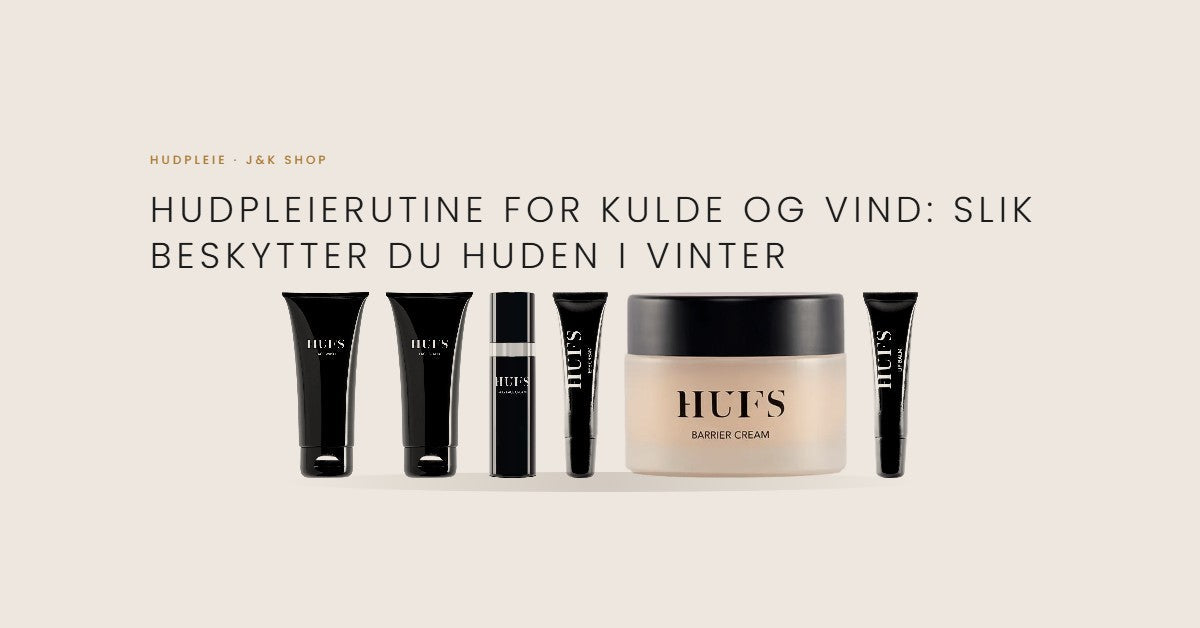 HUFS hudpleie for kulde og vind: Face Wash, Face Scrub, Face Cream Daily Moisturizing, Eye Cream, Barrier Cream og Lip Balm