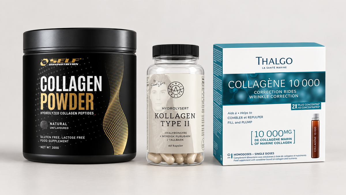 Samlebilde av Self Collagen Powder, Aarja Health Kollagen 2, Thalgo Collagene 10 000