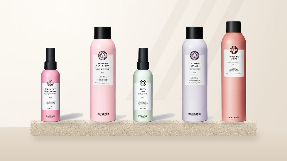 Maria Nila stylingprodukter fra varmebeskyttelse til finishing spray