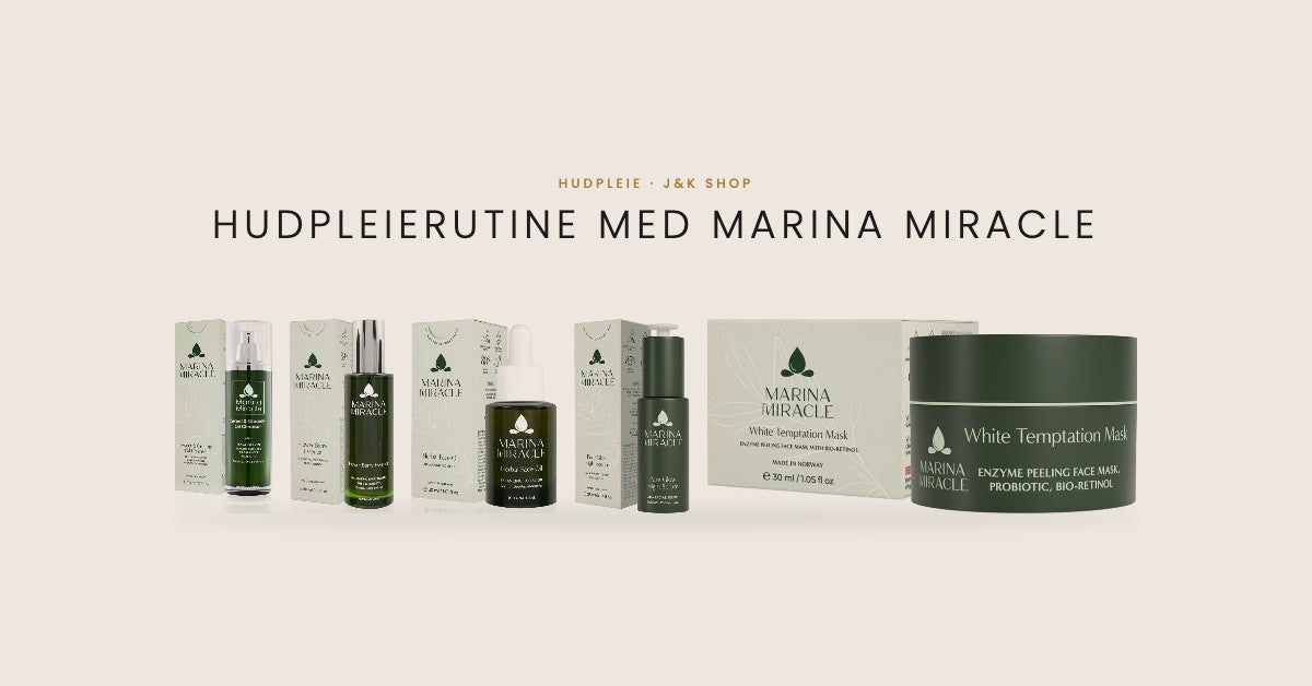Hudpleierutine med Marina Miracle: rens, toner, ansiktsolje, nattserum og White Temptation Mask
