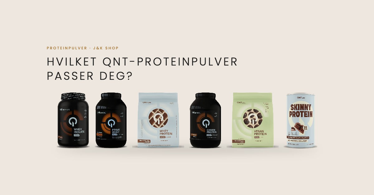 QNT proteinpulver: Metapure Whey Isolate, Prime Whey, Light Digest, Casein, Vegan Protein og Skinny Protein
