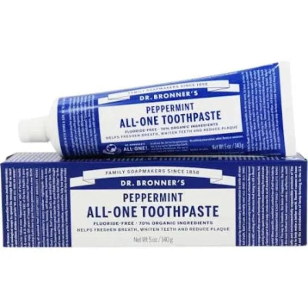 Dr. Bronner’s, Peppermint Tannkrem Uten Fluor 140 g