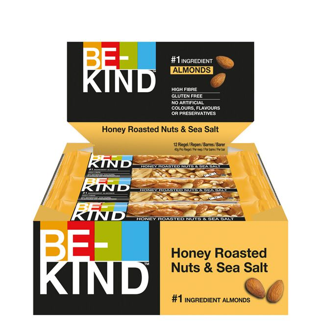 12 x BE-KIND Core Bar 40g Honey Roasted Nuts & Sea Salt - Proteinbarer - JK-Shop