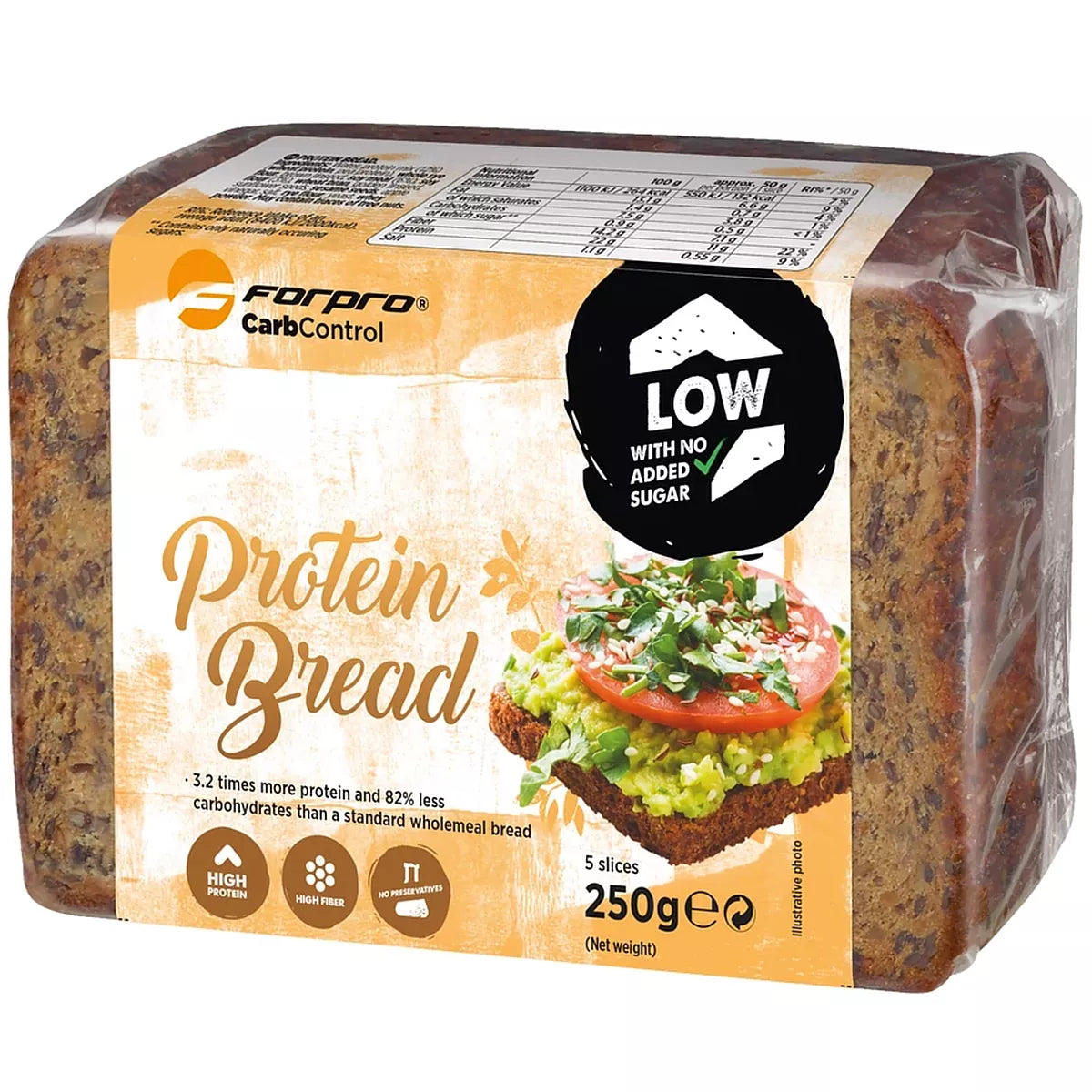 Forpro Carrot Protein Bread, 250g