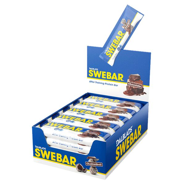 Swebar Proteinbar 15 x 55 g proteinbar emballasje