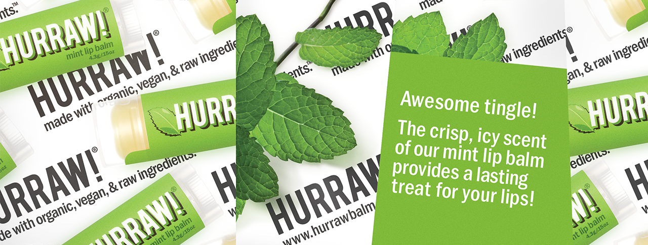 HURRAW! Lip Balm - Mint, Vanilla & SPF15 - Leppepomade - JK-Shop