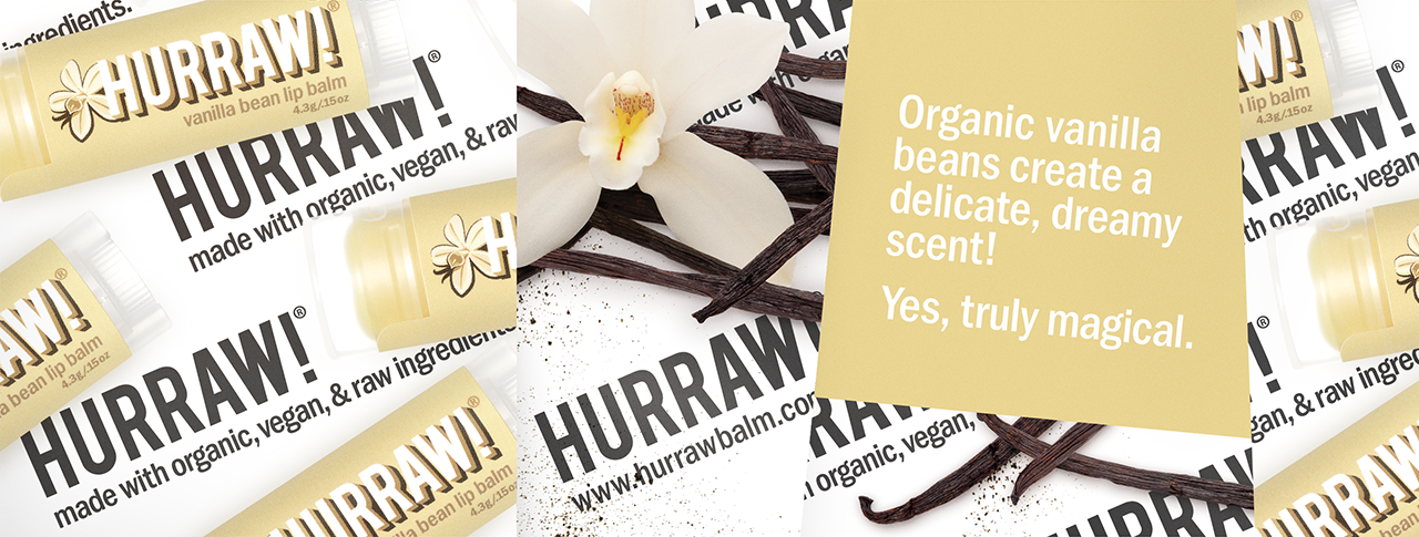 HURRAW! Lip Balm - Mint, Vanilla & SPF15 - Leppepomade - JK-Shop