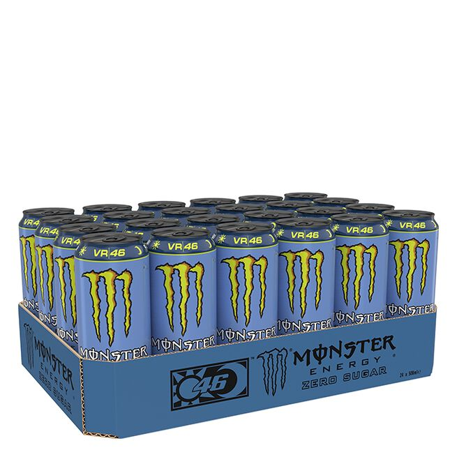 24 x Monster Energy Valentino Rossi Zero Sugar 500ml - Energi Drikke - JK-Shop