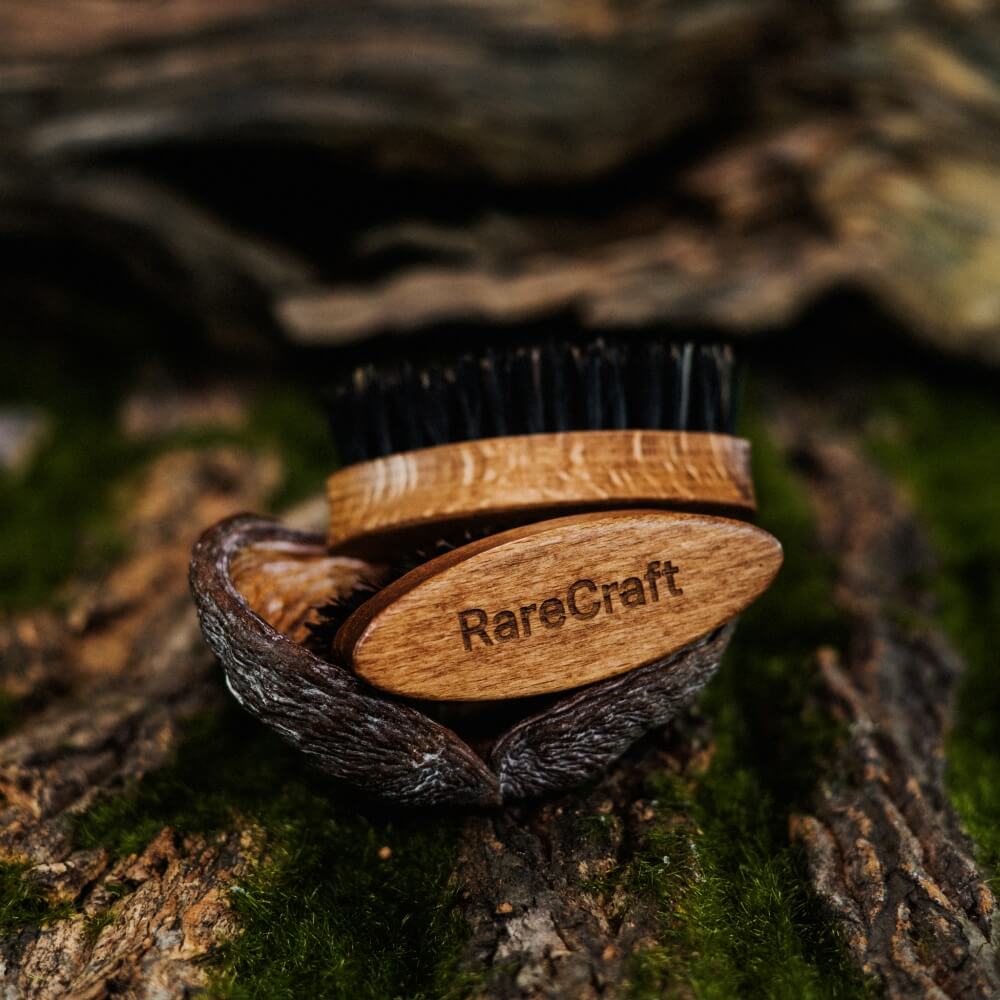 RareCraft, Skjegg Børste Light Wood- Travel Size