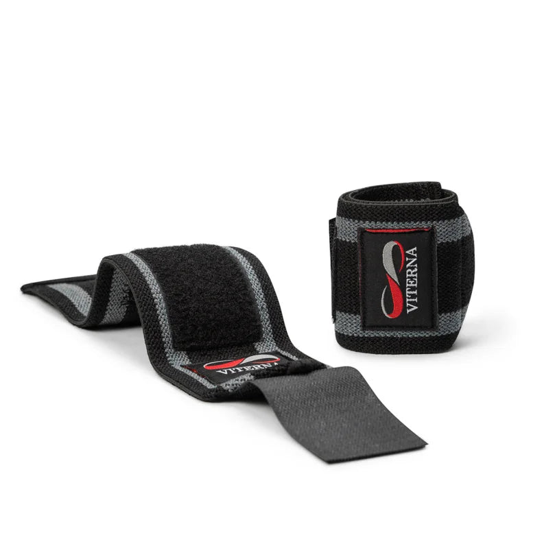 Viterna Premium Classic Wrist Wraps, Black Grey