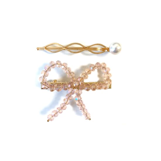 OnFleek Crystal Set Bow Grå / Rosa
