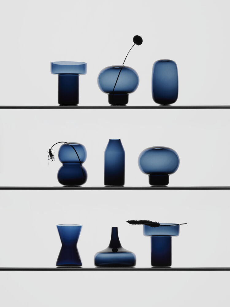 ORREFORS Midsummer Mini vaser midnattsblå 7-pack ltd 400