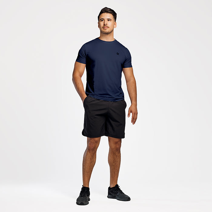 Star Wear Mesh T-skjorte Marineblå på modell