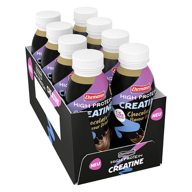 8 x Ehrmann High Protein Creatine Drink 330 ml Chocolate - Proteindrikke - JK-Shop
