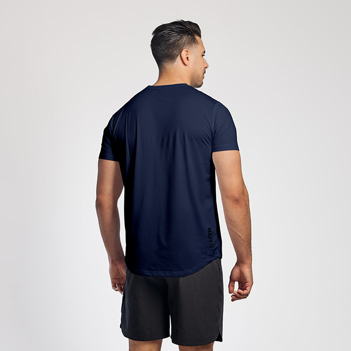 Star Wear Mesh T-skjorte Marineblå sett bakfra