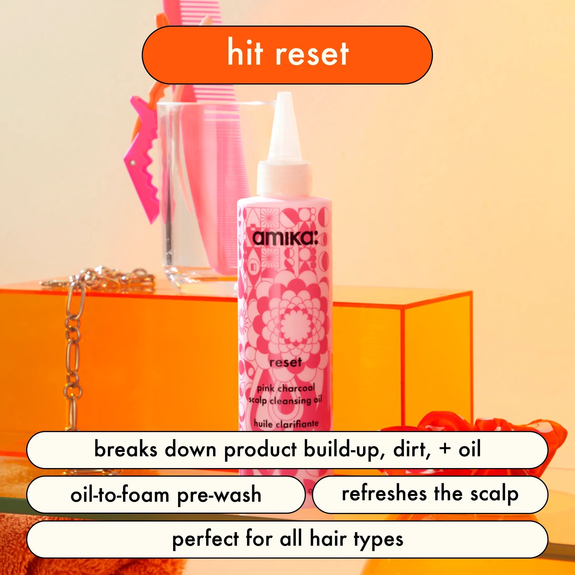 Amika Reset Pink Charcoal Scalp Cleansing Oil-Amika-Hodebunnspleie-JKSHOP