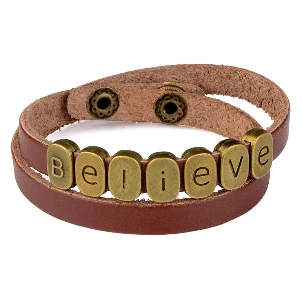 BELIEVE Enkle lange armbånd i ekte skinn-Smykker-J&K Shop