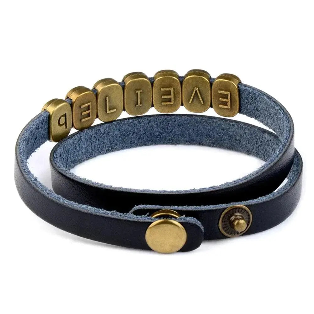 BELIEVE Enkle lange armbånd i ekte skinn-Smykker-Armbånd-JKSHOP