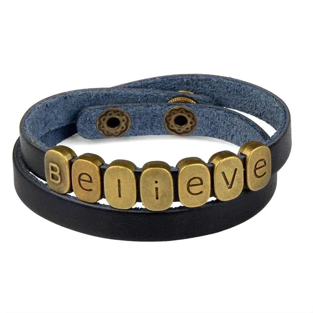 BELIEVE Enkle lange armbånd i ekte skinn-Smykker-J&K Shop