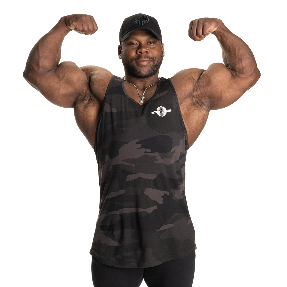 Better Bodies Essential T-back, Dark Camo V2, XL - Treningstrøyer - JK-Shop
