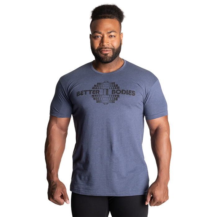 Better Bodies Recruit Tee, Sky Blue Melange - T-skjorter - JK-Shop