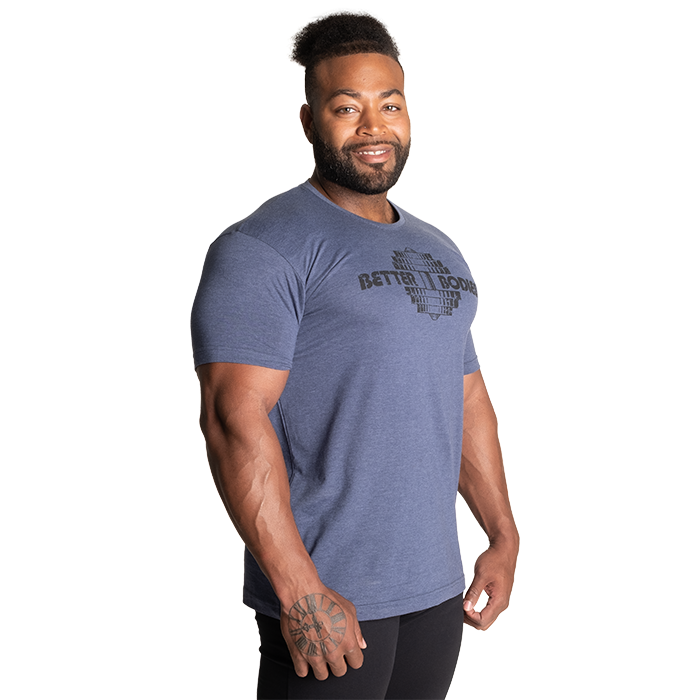 Better Bodies Recruit Tee, Sky Blue Melange - T-skjorter - JK-Shop