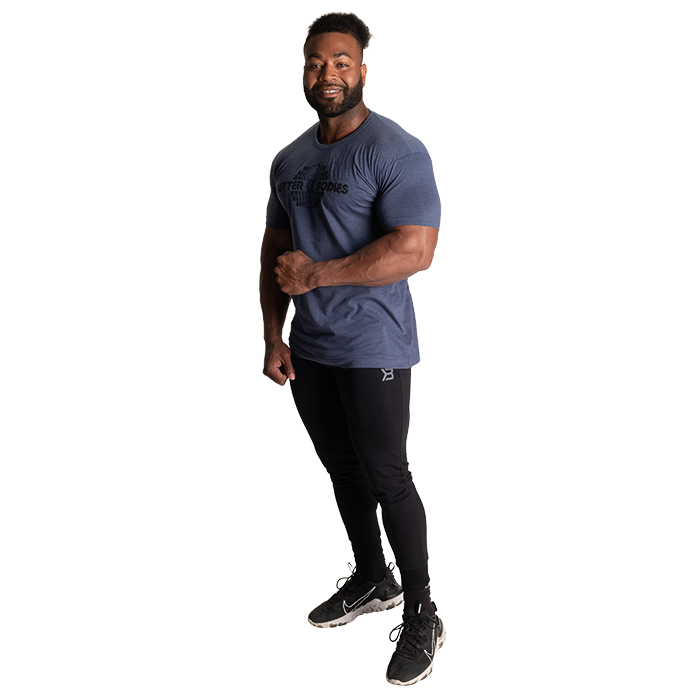 Better Bodies Recruit Tee, Sky Blue Melange - T-skjorter - JK-Shop