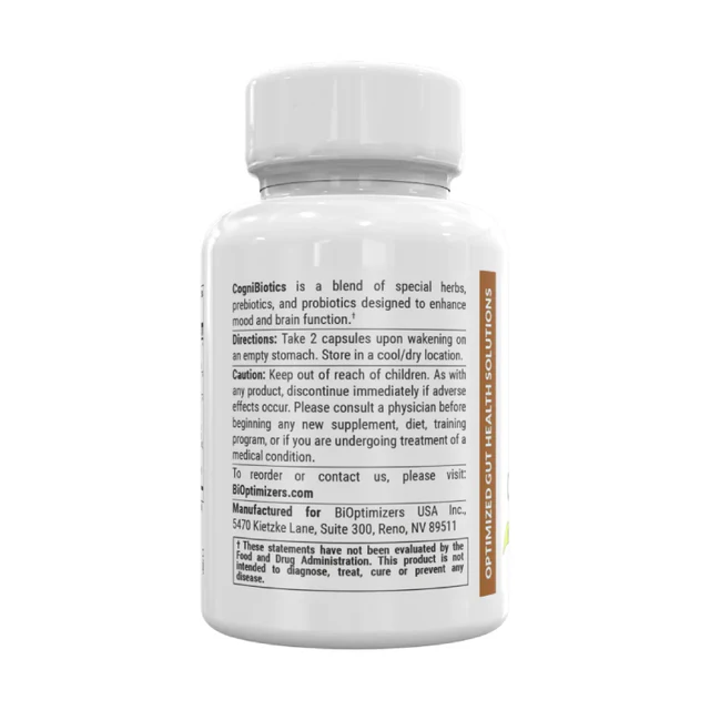 BiOptimizers CogniBiotics 60 Kapsler - Prebiotika & probiotika - JK-Shop