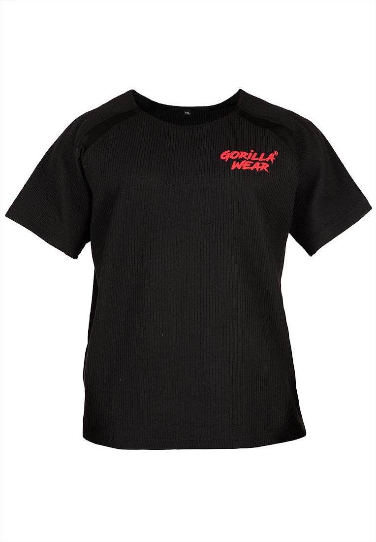 Gorilla Wear Augustine Old School Work Out Top, Black/Red, 4XL/5XL