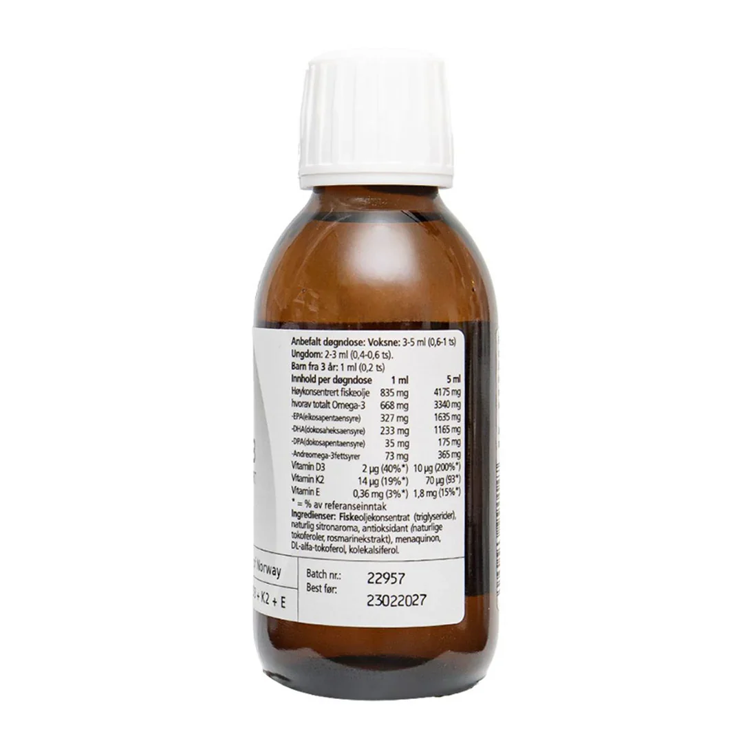 Easy Choice - Flytende Høykonsentrert Omega 3 med D3+K2+E - 150ml