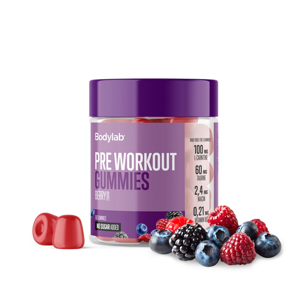 Bodylab Pre Workout Gummies 60 stk - PWO uten Koffein - JK-Shop